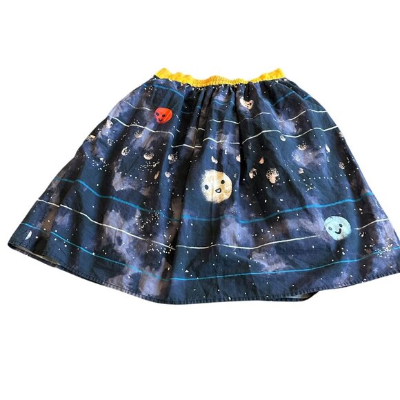 Modcloth 100% Cotton Space Universe Planet Skirt A-Line Full Size Medium - Picture 7 of 12